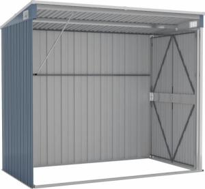 vidaXL vidaXL Szopa ogrodowa, mocowana do ściany, szara, 118x194x178 cm 6