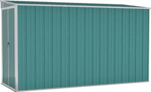 vidaXL vidaXL Szopa ogrodowa, mocowana do ściany, zielona, 118x288x178 cm 2
