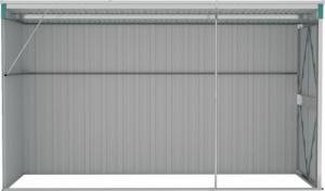 vidaXL vidaXL Szopa ogrodowa, mocowana do ściany, zielona, 118x288x178 cm 5