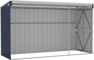 vidaXL vidaXL Szopa ogrodowa, mocowana do ściany, antracytowa, 118x288x178 cm 6