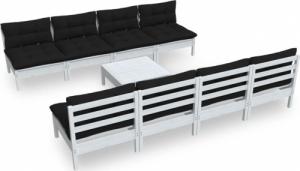 vidaXL vidaXL 9-cz. zestaw wypoczynkowy do ogrodu, z poduszkami, lita sosna 2