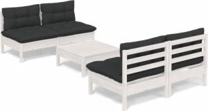 vidaXL vidaXL 5-cz. zestaw wypoczynkowy do ogrodu, antracytowe poduszki 2