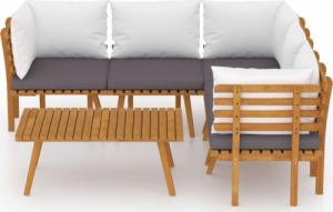 vidaXL vidaXL 6-cz. zestaw wypoczynkowy do ogrodu, z poduszkami, akacjowy 3