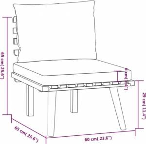 vidaXL vidaXL 6-cz. zestaw wypoczynkowy do ogrodu, z poduszkami, akacjowy 8