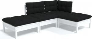 vidaXL vidaXL 4-cz. zestaw wypoczynkowy do ogrodu, z poduszkami, sosnowy 2