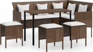 vidaXL vidaXL 5-cz. zestaw wypoczynkowy do ogrodu, rattan PE, brązowy 2