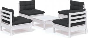 vidaXL vidaXL 5-cz. zestaw wypoczynkowy do ogrodu, antracytowe poduszki 2