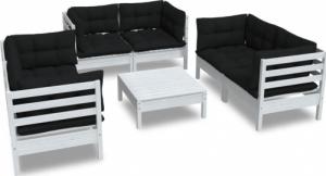 vidaXL vidaXL 7-cz. zestaw wypoczynkowy do ogrodu, z poduszkami, sosnowy 2