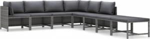 vidaXL vidaXL 8-cz. zestaw wypoczynkowy do ogrodu, poduszki, rattan PE, szary 2