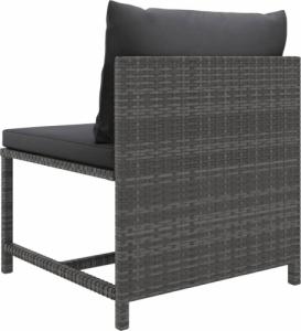 vidaXL vidaXL 8-cz. zestaw wypoczynkowy do ogrodu, poduszki, rattan PE, szary 7