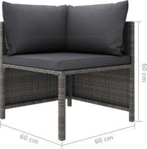 vidaXL vidaXL 8-cz. zestaw wypoczynkowy do ogrodu, poduszki, rattan PE, szary 10