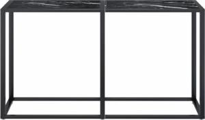 vidaXL vidaXL Konsola, czarny marmur, 140x35x75,5 cm, szkło hartowane 3