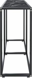 vidaXL vidaXL Konsola, czarny marmur, 140x35x75,5 cm, szkło hartowane 4