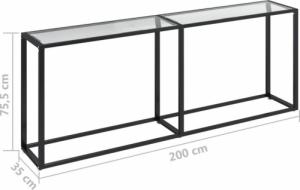 vidaXL vidaXL Konsola, przezroczysta, 200x35x75,5 cm, szkło hartowane 6