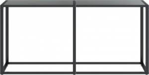 vidaXL vidaXL Konsola, czarna, 160x35x75,5 cm, szkło hartowane 3