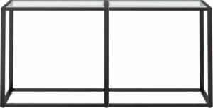 vidaXL Konsola, przezroczysta, 160x35x75,5 cm, szkło hartowane 3