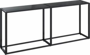 vidaXL Konsola, czarna, 180x35x75,5 cm, szkło hartowane 2