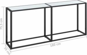 vidaXL vidaXL Konsola, biały marmur, 180x35x75,5 cm, szkło hartowane 7