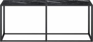 vidaXL vidaXL Konsola, czarny marmur, 180x35x75,5 cm, szkło hartowane 3