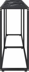 vidaXL vidaXL Konsola, czarny marmur, 180x35x75,5 cm, szkło hartowane 4