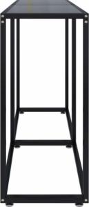 vidaXL Konsola, czarna, 140x35x75,5 cm, szkło hartowane 4