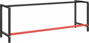 vidaXL vidaXL Rama do stołu roboczego, czerwono-czarna, 220x57x79 cm, metal 3