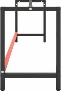 vidaXL vidaXL Rama do stołu roboczego, czerwono-czarna, 220x57x79 cm, metal 5