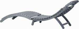 vidaXL vidaXL Leżak z poduszką, szary, lite drewno akacjowe 5
