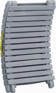 vidaXL vidaXL Leżak z poduszką, szary, lite drewno akacjowe 6