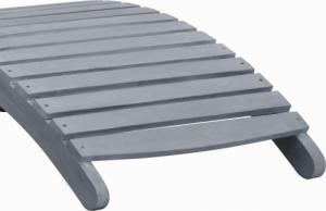 vidaXL vidaXL Leżak z poduszką, szary, lite drewno akacjowe 8