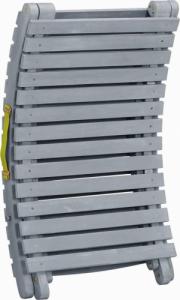 vidaXL vidaXL Leżak z poduszką, szary, lite drewno akacjowe 6