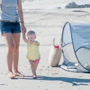 DERYAN DERYAN Namiot plażowy typu pop-up z moskitierą, 120x90x80 cm, błękitny 1