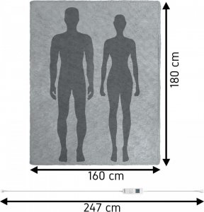 Yoer Bero EB01G  Koc elektryczny 160x180 cm szary 13