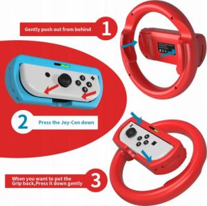 JYS 2x Kierownica + Uchwyt 2w1 do Nintendo Switch OLED i Nintendo Switch 5
