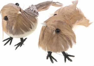 Dekoracja świąteczna Pepco PEPCO Zestaw 2 ptaków 9.5 x 3.5 x 4.5 Ciemnobeżowy 2