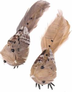 Dekoracja świąteczna Pepco PEPCO Zestaw 2 ptaków 9.5 x 3.5 x 4.5 Ciemnobeżowy 3