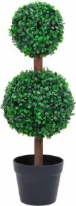 vidaXL vidaXL Sztuczny bukszpan w formie kul, w doniczce, zielony, 60 cm 1