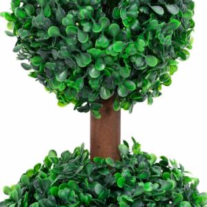 vidaXL Sztuczny bukszpan w formie kul, w doniczce, zielony, 60 cm 3