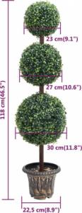 vidaXL vidaXL Sztuczny bukszpan w formie kul, w doniczce, zielony, 118 cm 5
