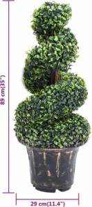 vidaXL vidaXL Spirala ze sztucznego bukszpanu, z doniczką, zielona, 89 cm 5