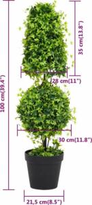 vidaXL Sztuczny bukszpan z doniczką, zielony, 100 cm 5