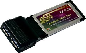Kontroler Exsys Interface Card, 2 Port USB 3.0, Express Card - EX-1232 1