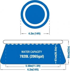Mirpol Basen ogrodowy rozporowy okrągły niebieski o wymiarach 420 x 84 cm i pojemności 7820 l Avenli + pompa filtrująca Uniwersalny 4