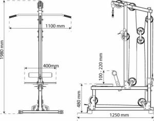 K-Sport Atlas treningowy - WIELOFUNKCYJNY wolnostojący wyciąg stacjonarny 2
