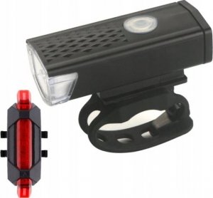 KIK Lampka rowerowa LED zestaw tył-przód USB 3