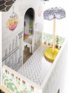 KIK Domek dla lalek drewniany MDF + mebelki 122cm XXL LED 15