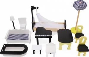 KIK Domek dla lalek drewniany MDF + mebelki 122cm XXL LED 2