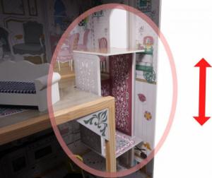 KIK Domek dla lalek drewniany MDF + mebelki 122cm XXL LED 4