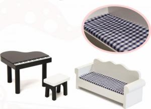 KIK Domek dla lalek drewniany MDF + mebelki 122cm XXL LED 9