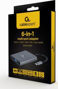 Stacja/replikator Cablexpert USB-C (A-CM-COMBO6-01) 2